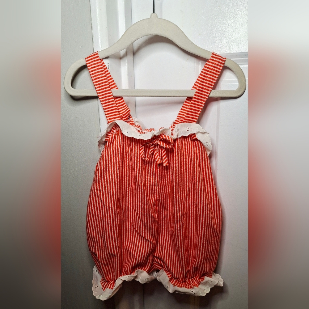 Vintage 80s Striped Baby Romper Made in Canada (18 mo)